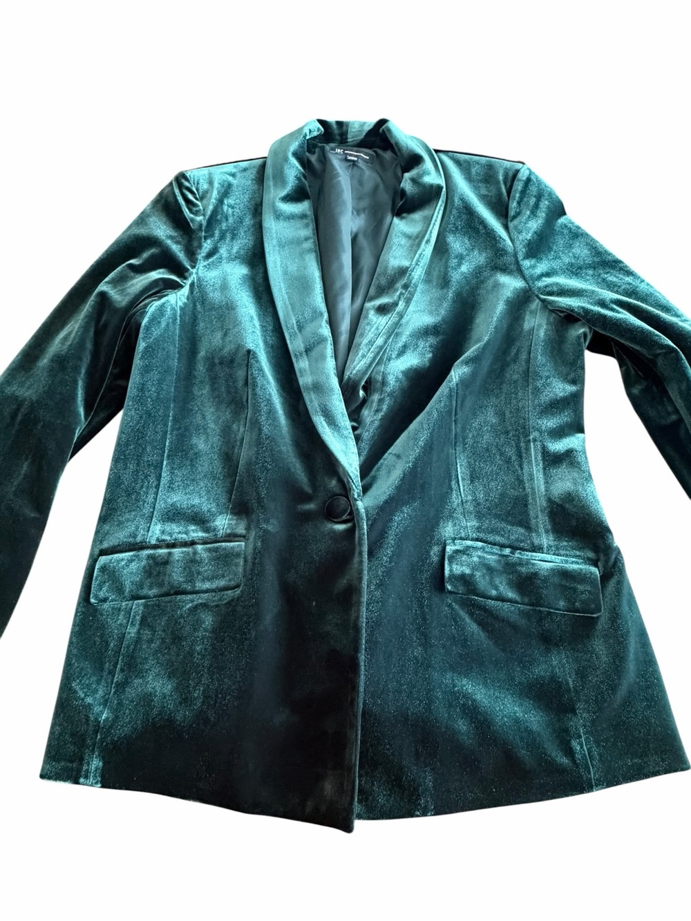 Womens Dark Green Velvet Women's Blazer Jacket